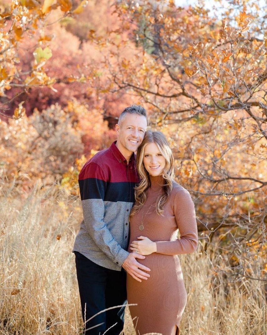 Sybille, pregnant with Mila, and her husband Grant